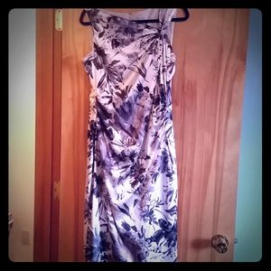 Purple and white floral satin Maggi London dress